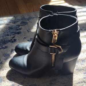 Black Leather Ankle Boots